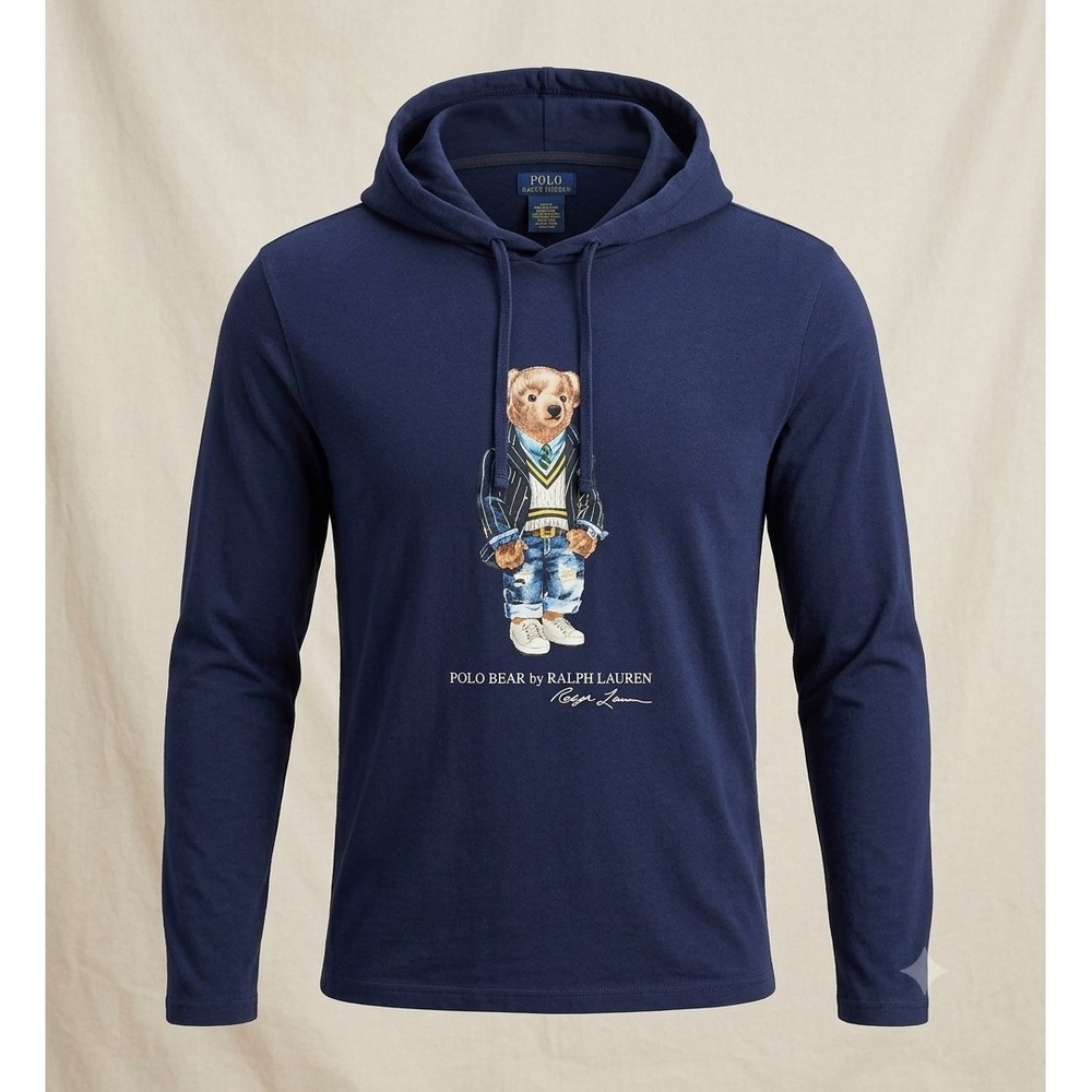 Polo Ralph Lauren Polo Bear Women's Blue Lightweight Hoodie. Size S